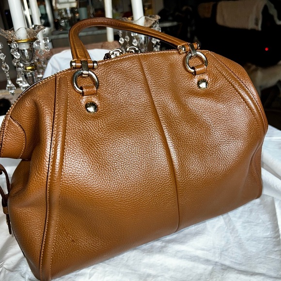 Coach Chain Prairie Satchel in Brown Pebbled Leather - Picture 2 of 10